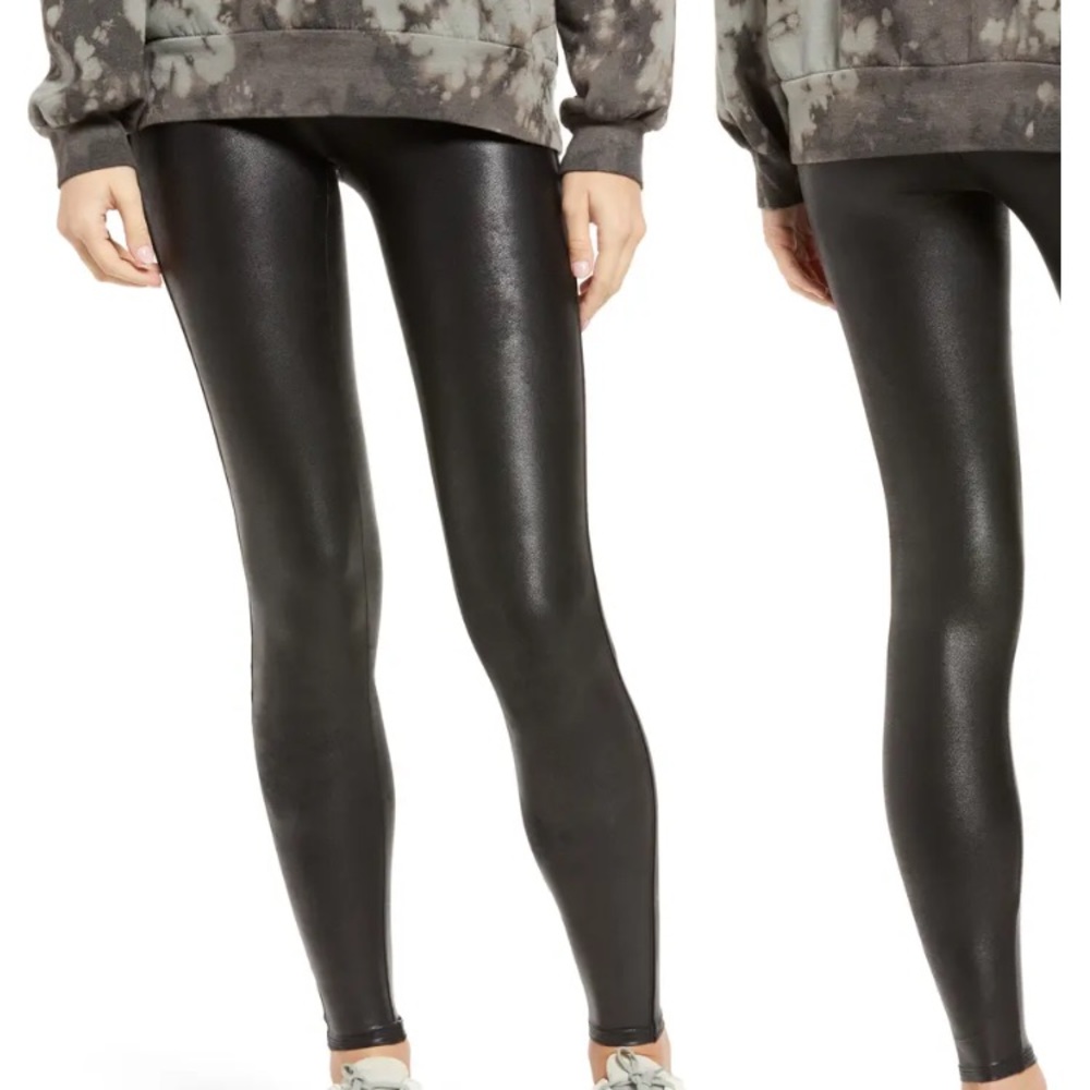 Spanx faux leather leggings size L